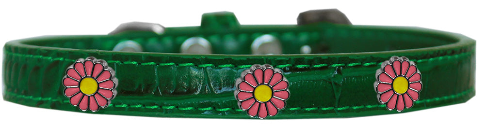 Dog, Puppy & Pet Designer Croc Widget Collar, "Pink Daisies"