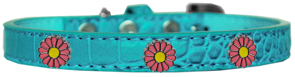 Dog, Puppy & Pet Designer Croc Widget Collar, "Pink Daisies"