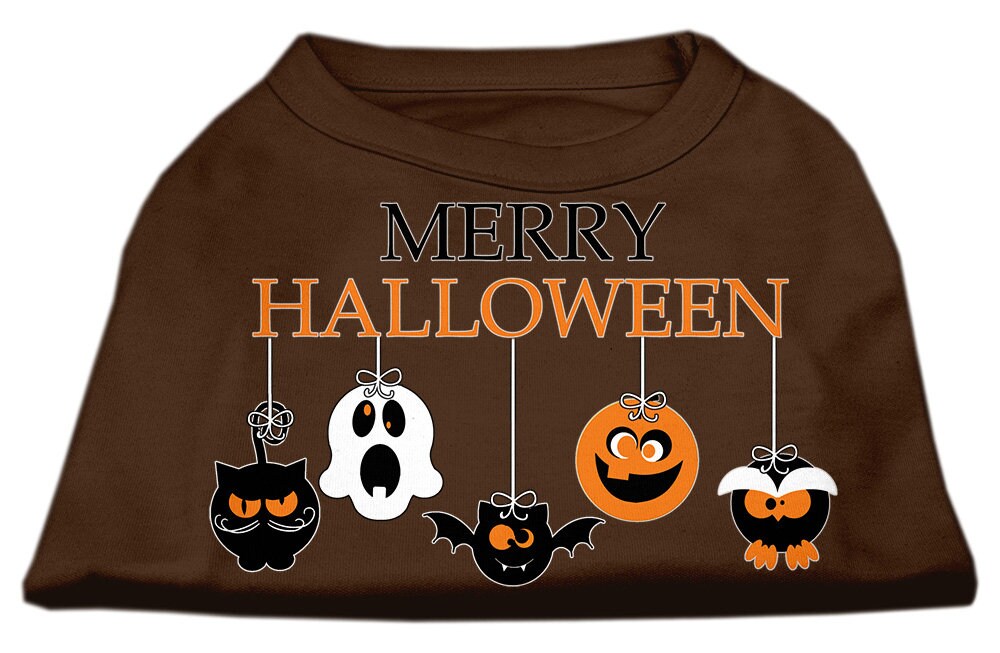 Pet Dog & Cat Shirt Screen Printed, "Merry Halloween"