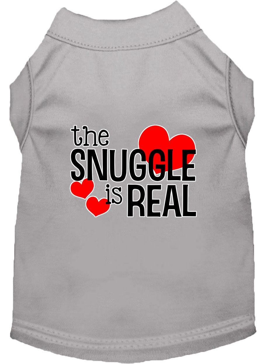 Pet Dog & Cat Shirt Screen Printed, "The Snuggle Is Real"