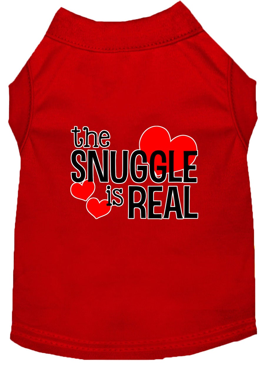 Pet Dog & Cat Shirt Screen Printed, "The Snuggle Is Real"