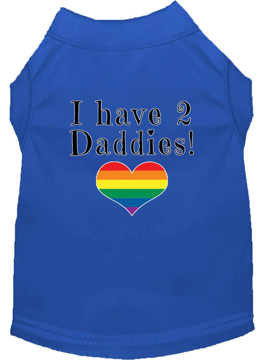 Pet Dog & Cat Shirt Screen Printed, "I Have Two Daddies"