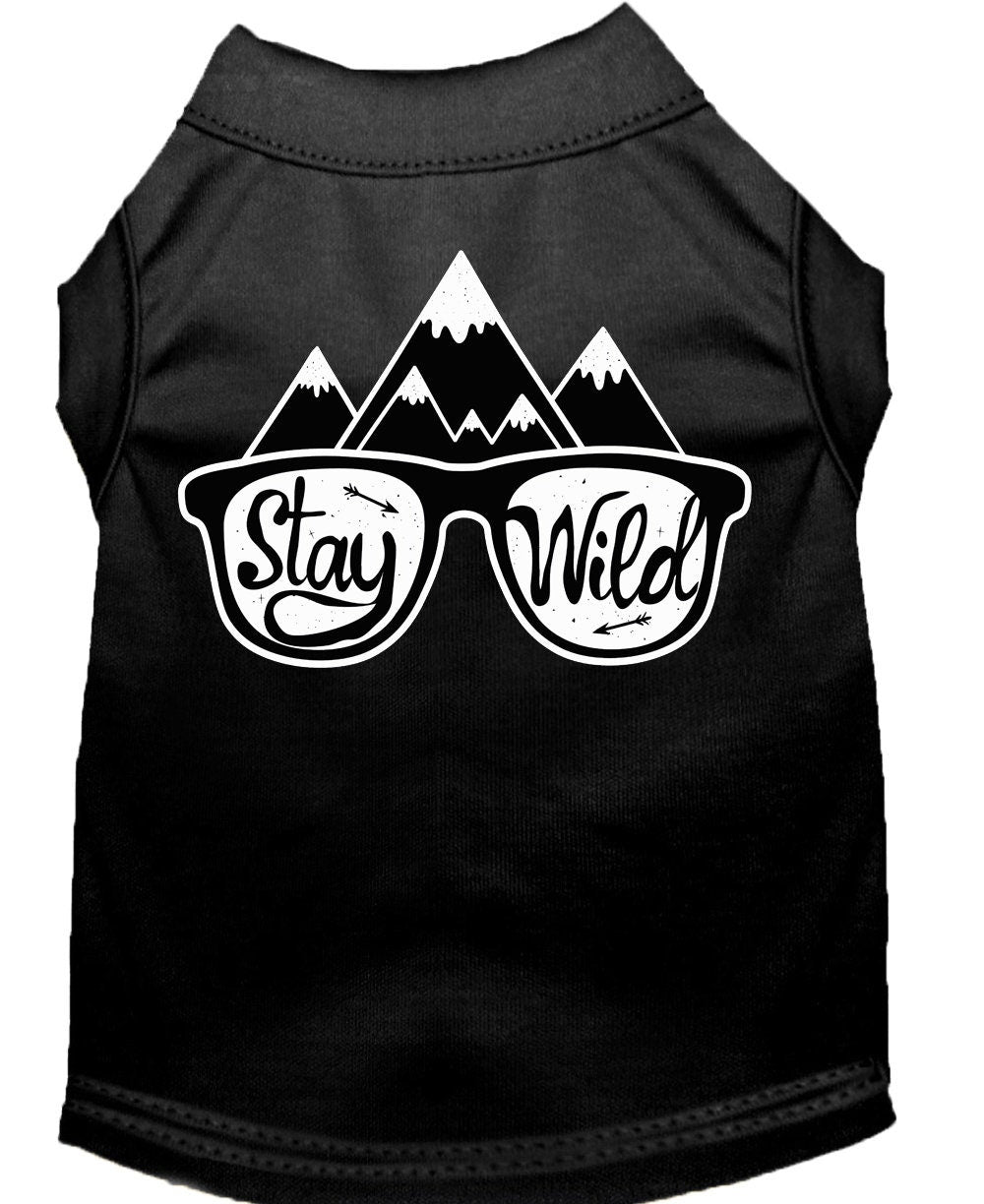 Pet Dog & Cat Shirt Screen Printed, "Stay Wild"