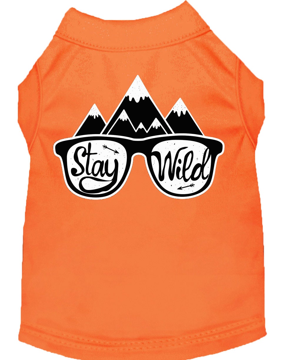 Pet Dog & Cat Shirt Screen Printed, "Stay Wild"