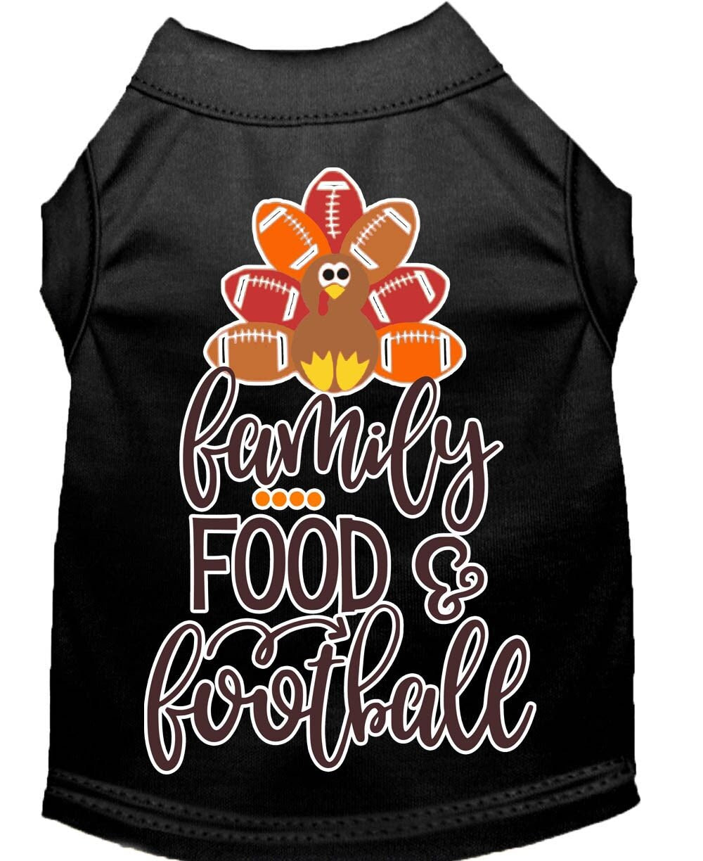 Pet Dog and Cat Shirt Screen Printed, "Family, Food & Football"