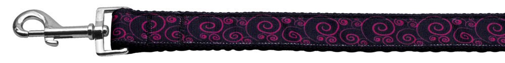 Pet Dog and Cat Nylon Collar or Leash, "Pink & Black Swirly"