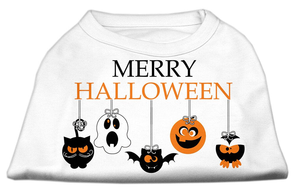 Pet Dog & Cat Shirt Screen Printed, "Merry Halloween"