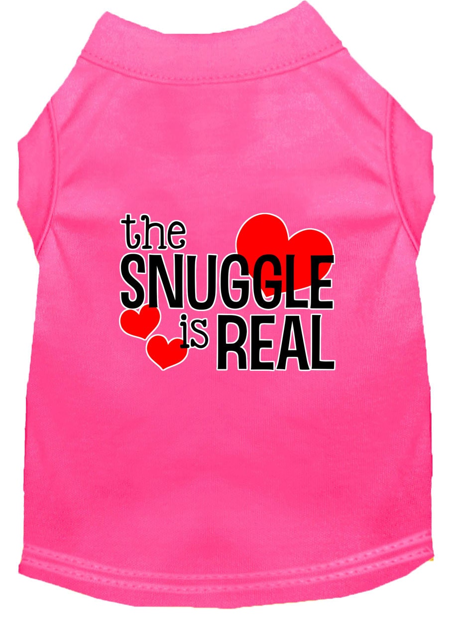 Pet Dog & Cat Shirt Screen Printed, "The Snuggle Is Real"