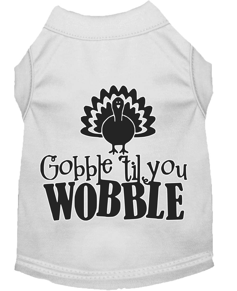 Pet Dog & Cat Shirt Screen Printed, "Gobble Til Ya Wobble"