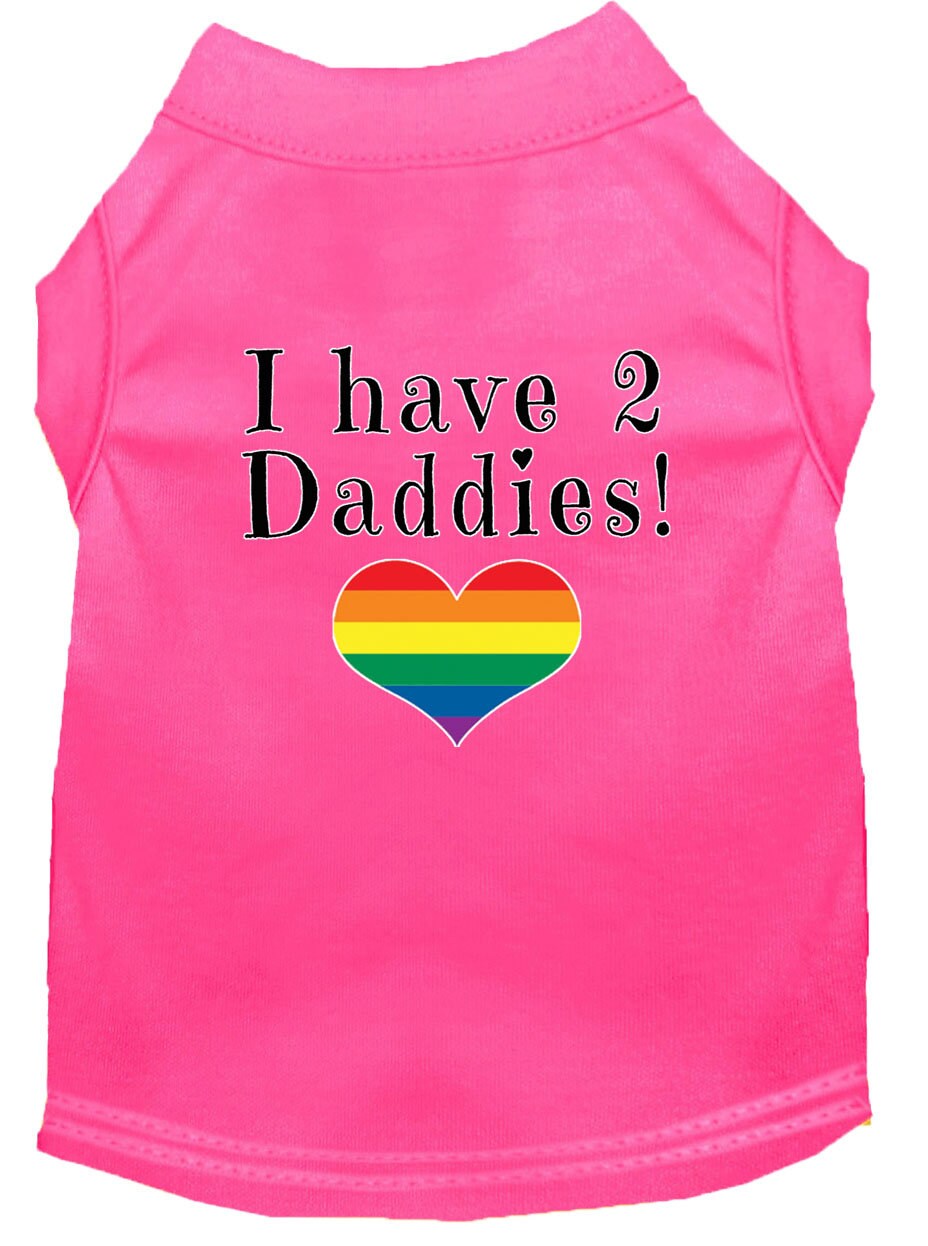 Pet Dog & Cat Shirt Screen Printed, "I Have Two Daddies"