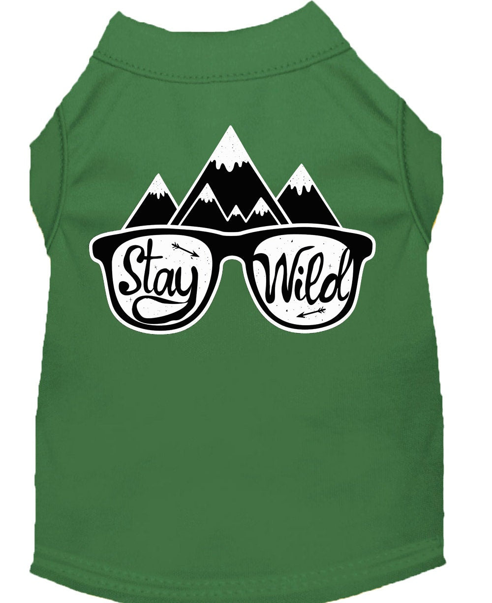 Pet Dog & Cat Shirt Screen Printed, "Stay Wild"