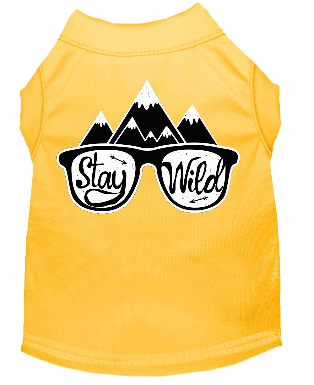 Pet Dog & Cat Shirt Screen Printed, "Stay Wild"