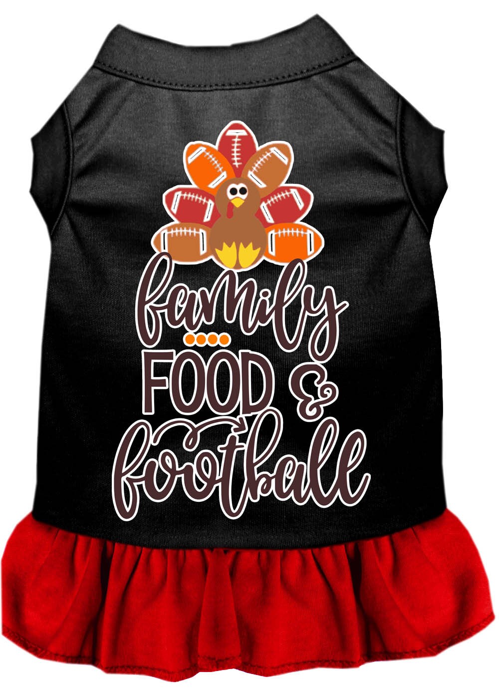 Pet Dog and Cat Dress Screen Printed, "Family, Food & Football"