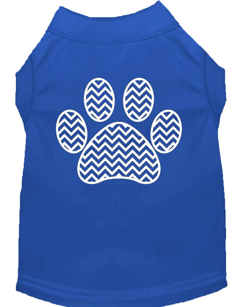 Pet Dog & Cat Shirt Screen Printed, "Chevron Paw"