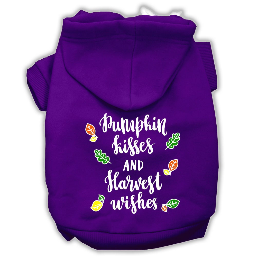 Pet, Dog and Cat Hoodie Screen Printed, "Pumpkin Kisses & Harvest Wishes"