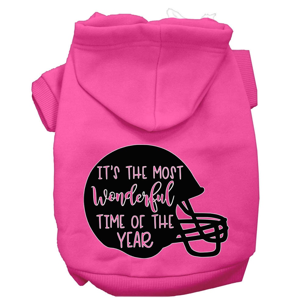 Pet, Dog and Cat Hoodie Screen Printed, "It's The Most Wonderful Time Of The Year (Football)"