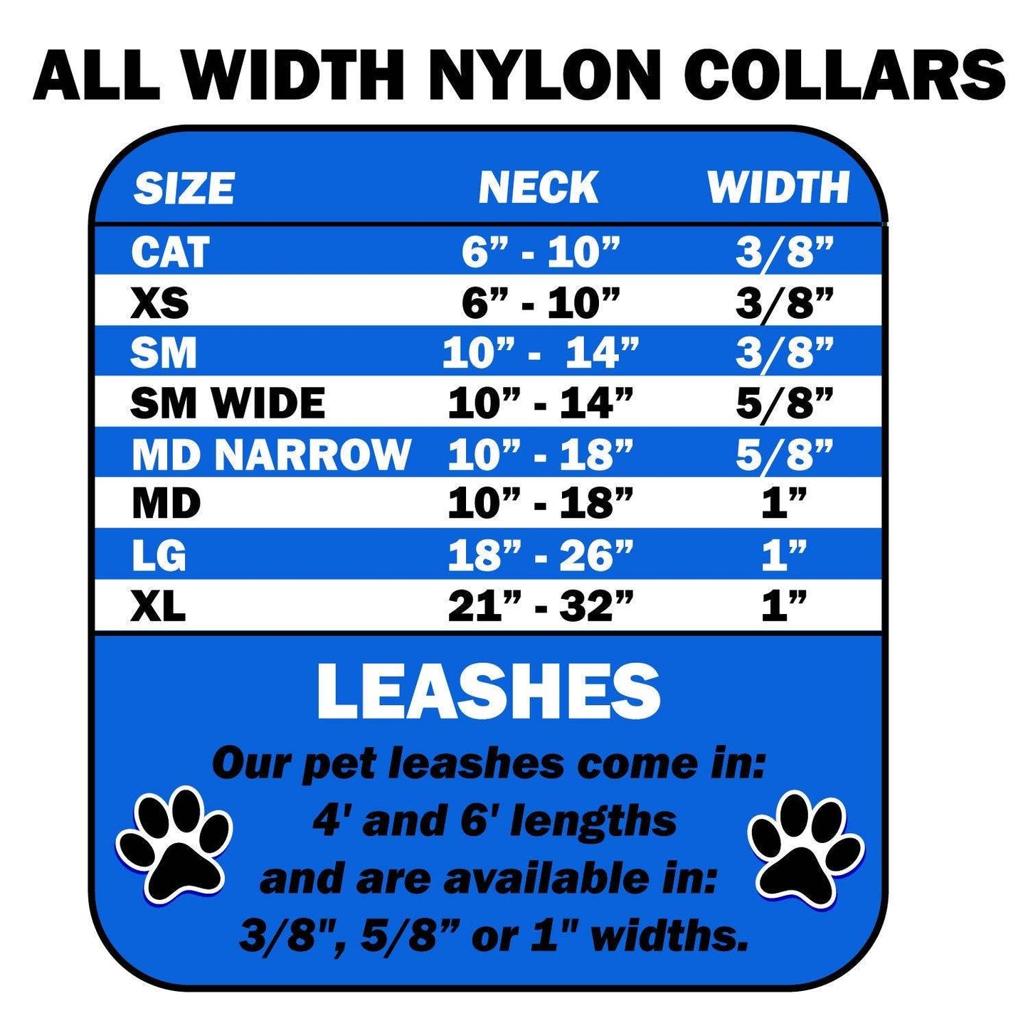 Pet, Dog & Cat Nylon Buckle Collars, 3/8" wide, "Chevrons"