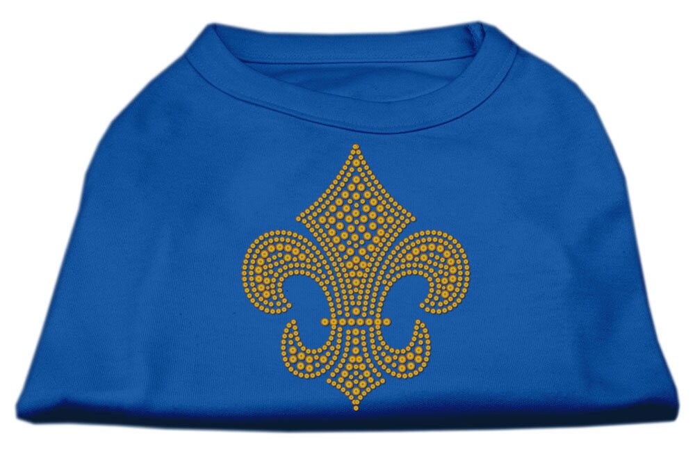 Pet Dog & Cat Shirt Rhinestone, "Gold Fleur De Lis"