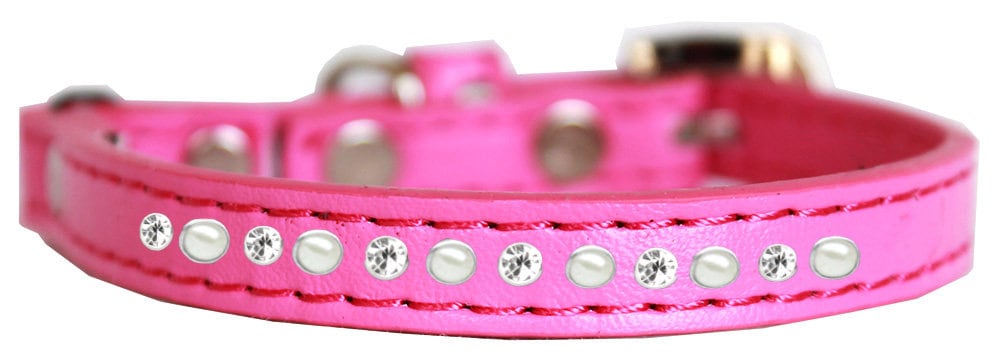 Premium Cat Safety Collar, "Pearl & Clear Jewel"