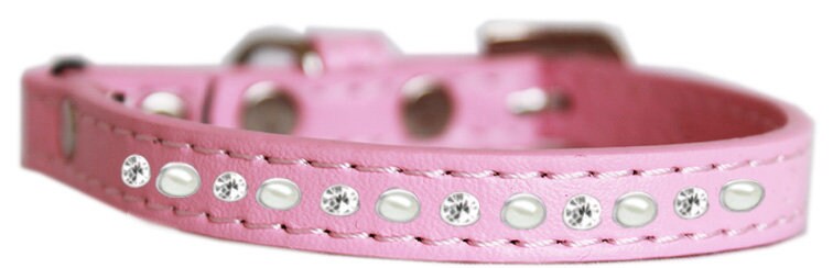 Premium Cat Safety Collar, "Pearl & Clear Jewel"