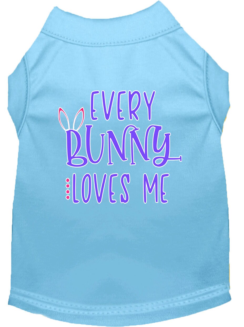 Pet Dog & Cat Shirt Screen Printed, "Every Bunny Loves Me"