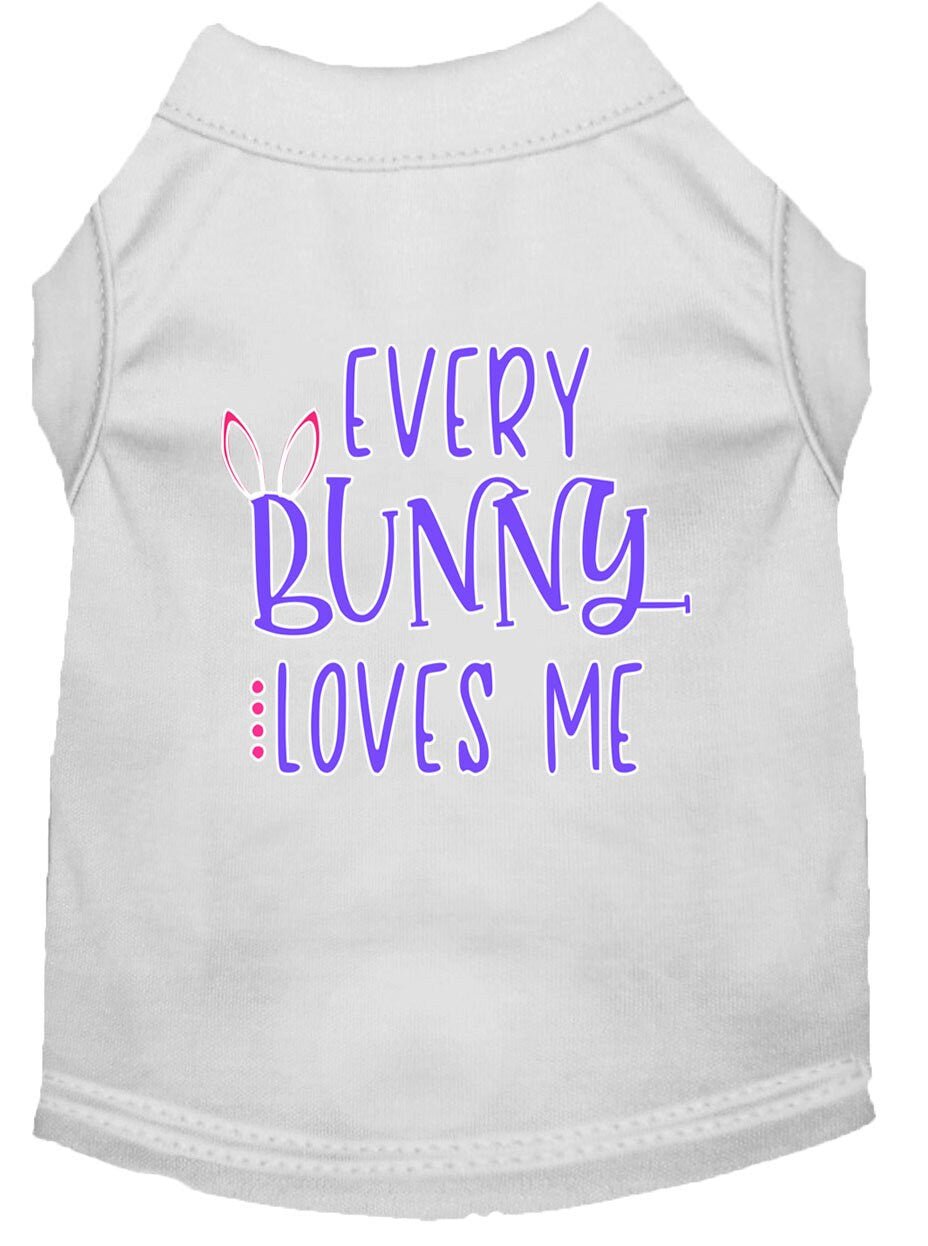 Pet Dog & Cat Shirt Screen Printed, "Every Bunny Loves Me"