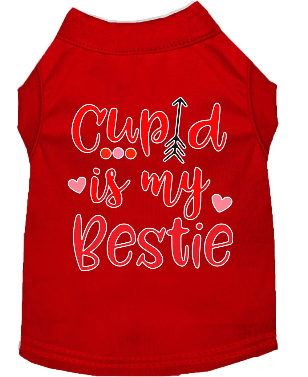 Pet Dog & Cat Shirt Screen Printed, "Cupid Is My Bestie"