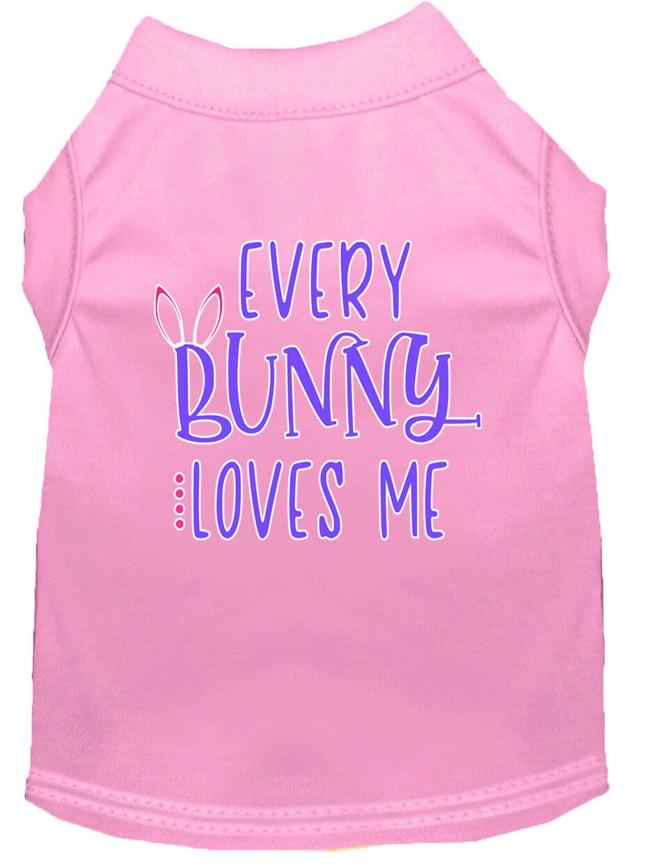 Pet Dog & Cat Shirt Screen Printed, "Every Bunny Loves Me"