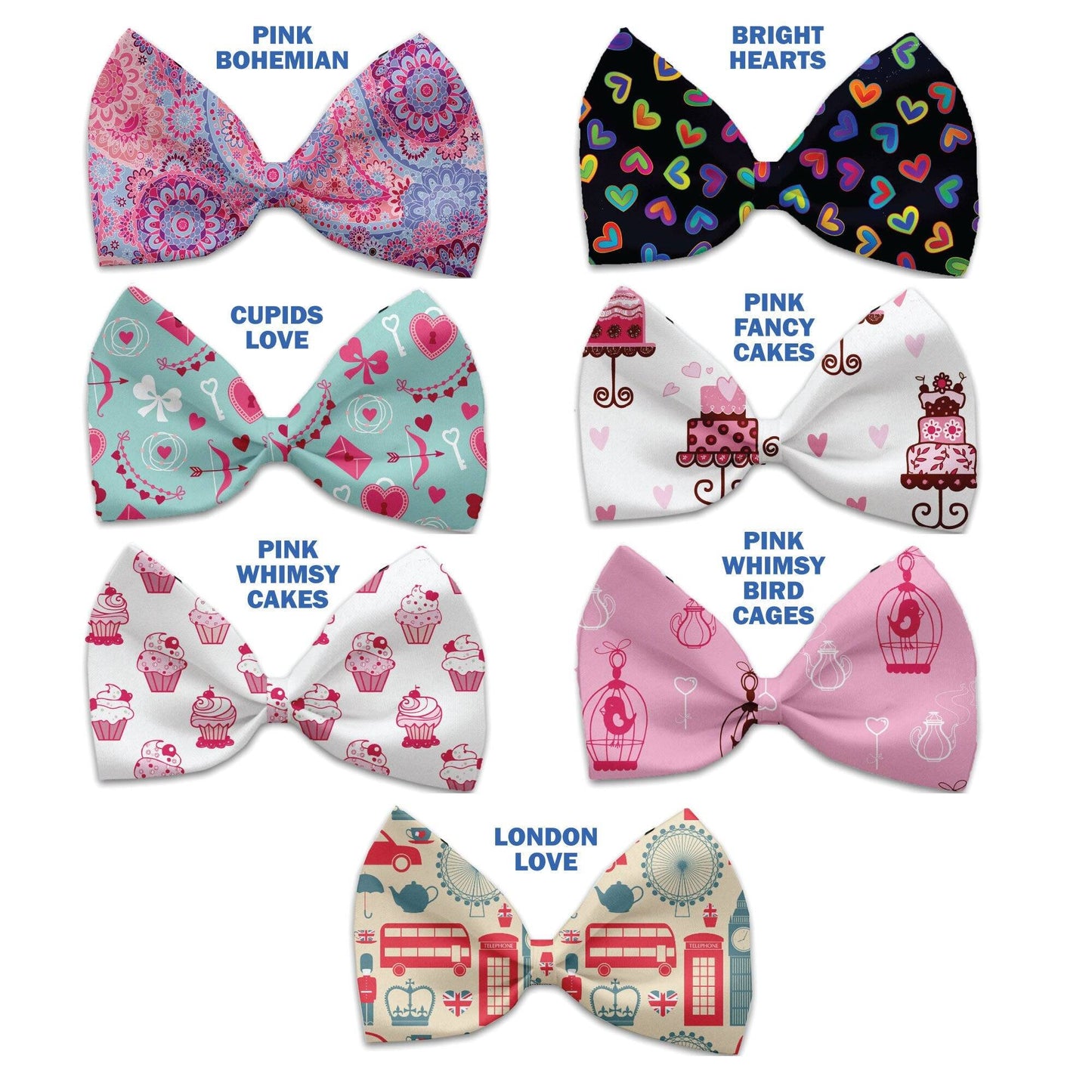 Pet, Dog and Cat Bow Ties, "Valentines Day Group" *Available in 7 different pattern options!*