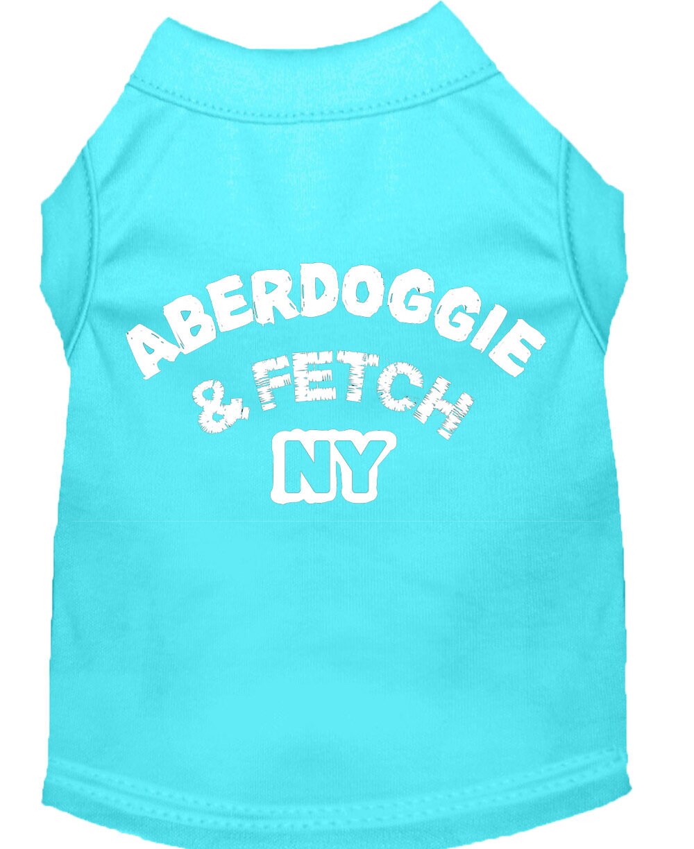 Pet Dog & Cat Shirt Screen Printed, "Aberdoggie and Fetch NY"