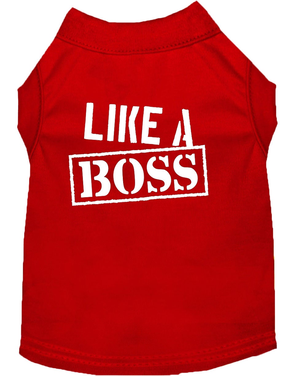 Pet Dog & Cat Shirt Screen Printed, "Like A Boss"