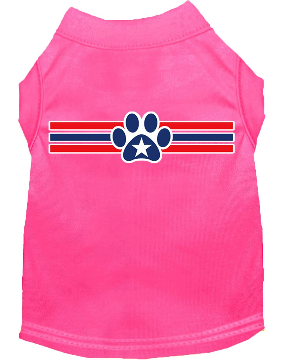 Pet Dog & Cat Shirt Screen Printed, "Patriotic Star Paw Print"