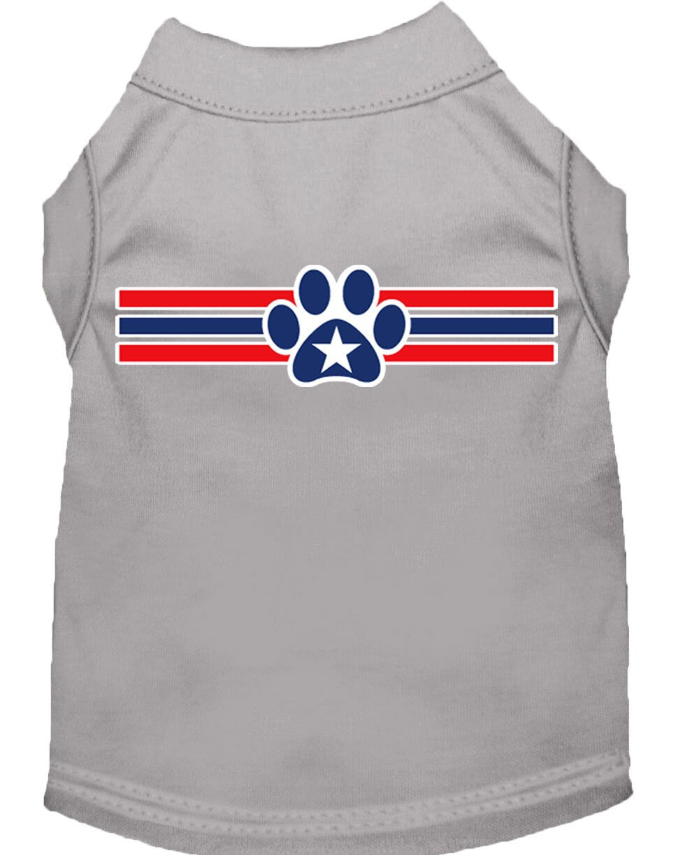 Pet Dog & Cat Shirt Screen Printed, "Patriotic Star Paw Print"