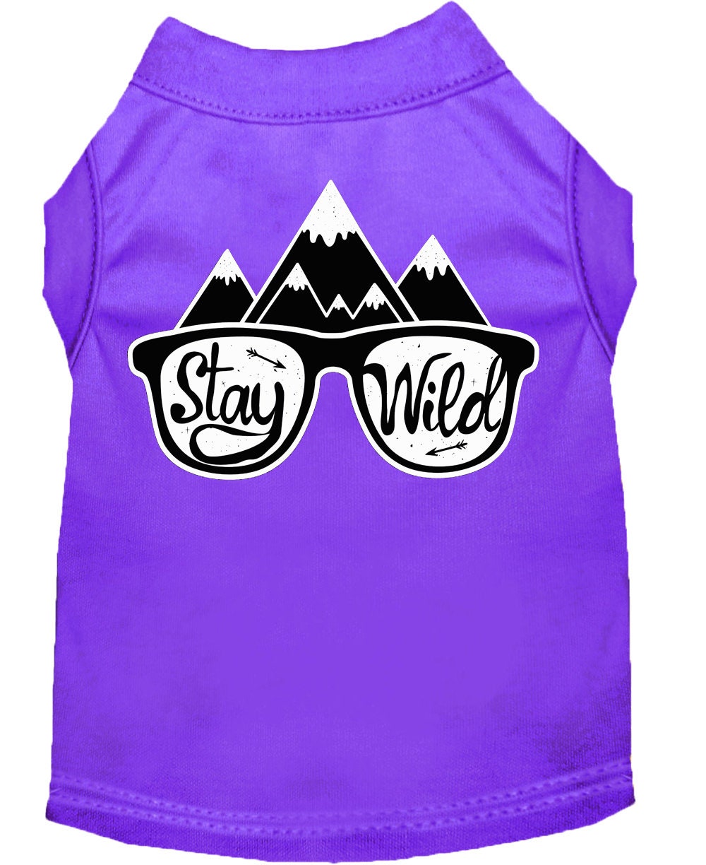 Pet Dog & Cat Shirt Screen Printed, "Stay Wild"