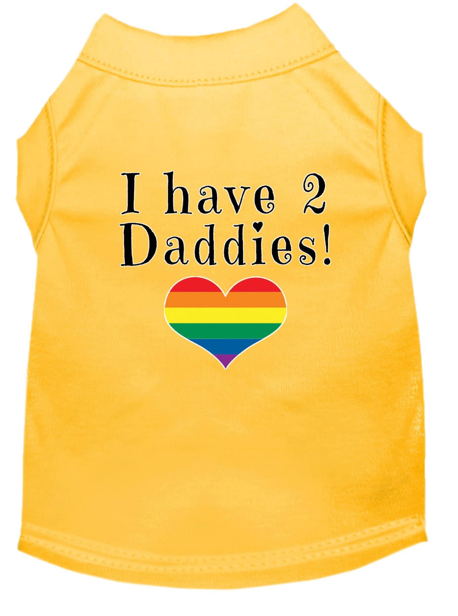 Pet Dog & Cat Shirt Screen Printed, "I Have Two Daddies"