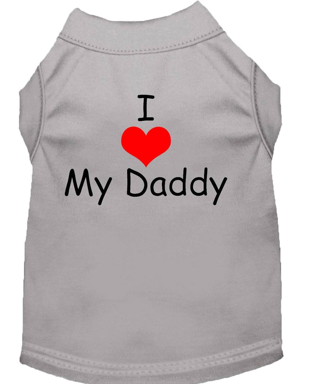 Pet Dog & Cat Shirt Screen Printed, "I Love My Daddy"