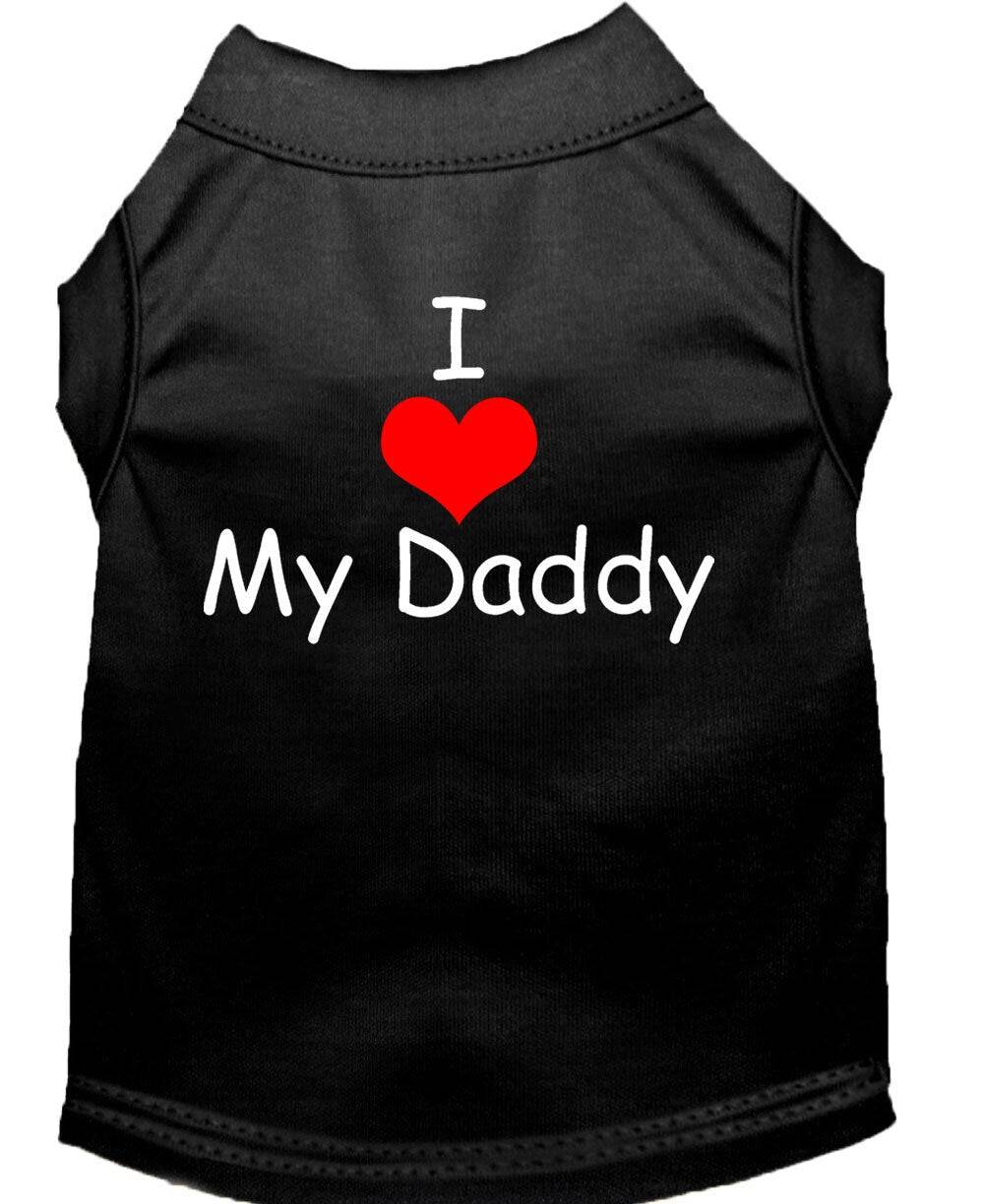 Pet Dog & Cat Shirt Screen Printed, "I Love My Daddy"