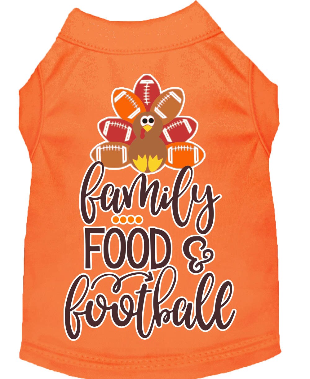 Pet Dog and Cat Shirt Screen Printed, "Family, Food & Football"