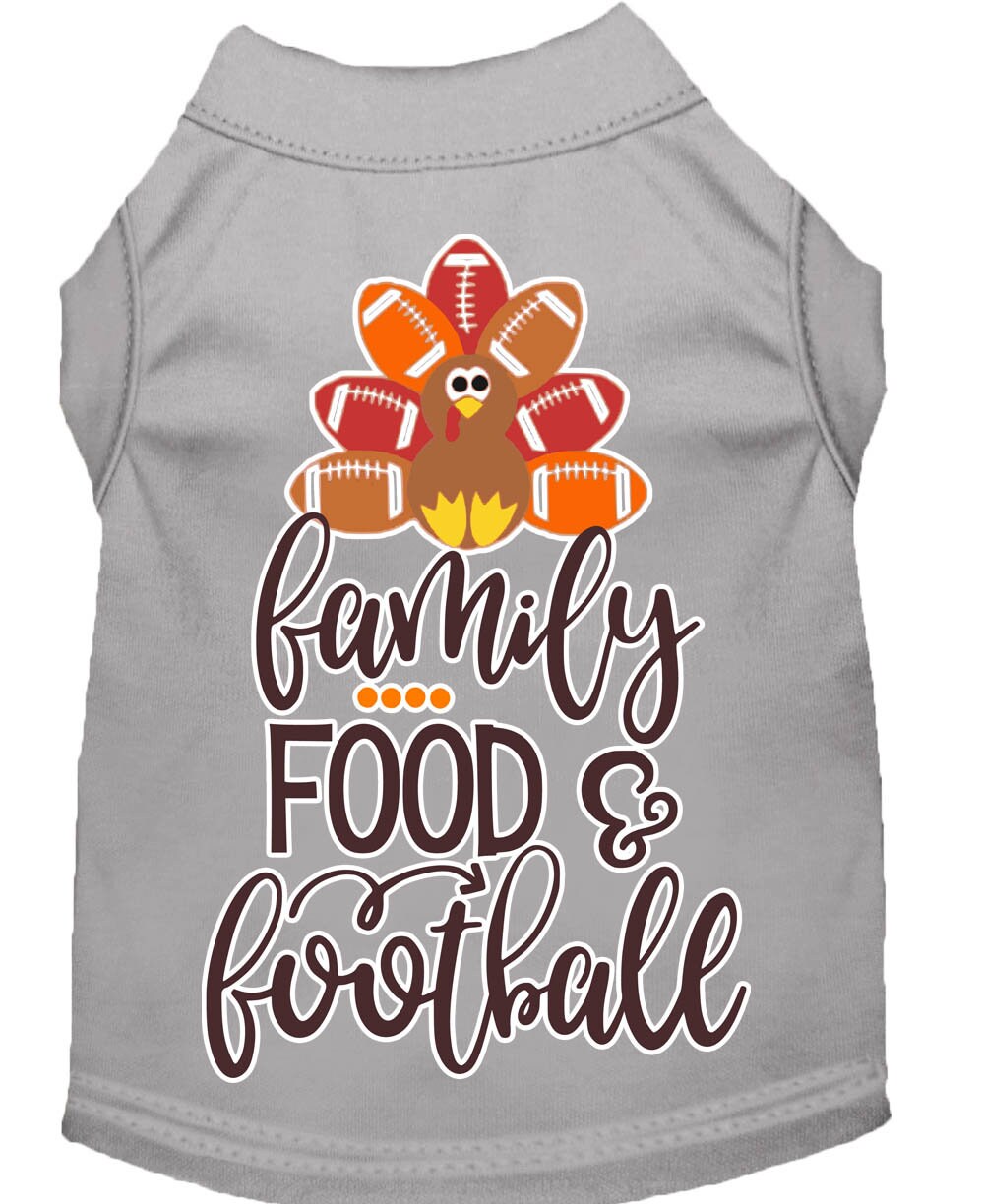 Pet Dog and Cat Shirt Screen Printed, "Family, Food & Football"