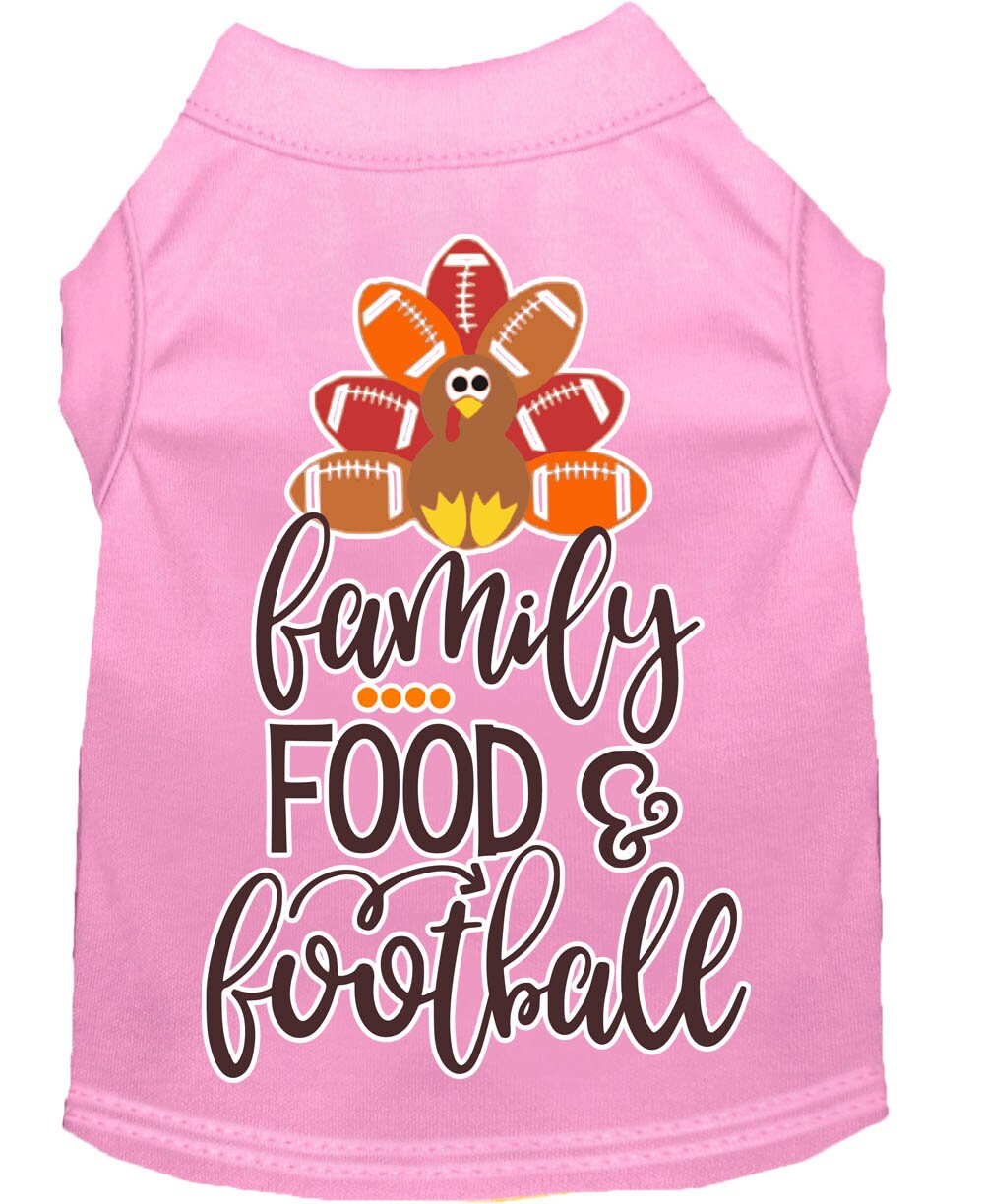 Pet Dog and Cat Shirt Screen Printed, "Family, Food & Football"