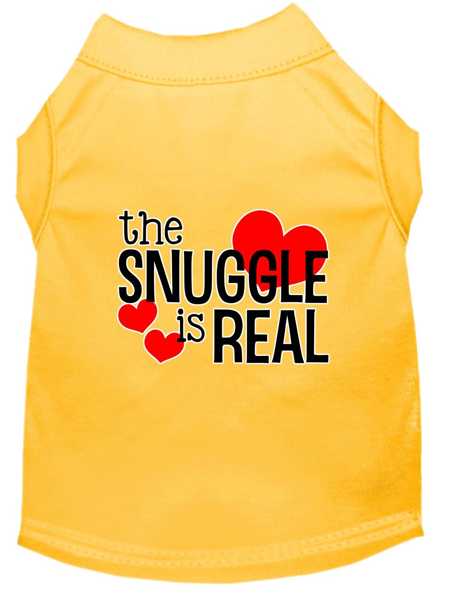 Pet Dog & Cat Shirt Screen Printed, "The Snuggle Is Real"