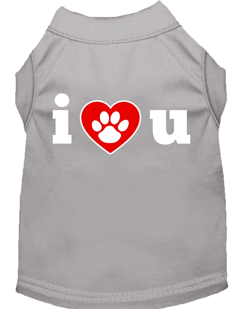 Pet Dog & Cat Shirt Screen Printed, "I Love You"