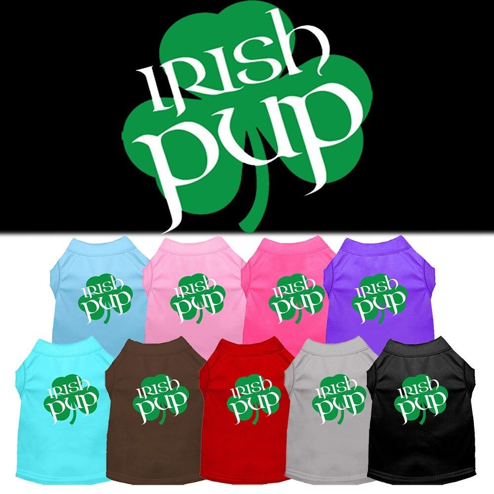 Pet Dog & Cat Shirt Screen Printed, "Irish Pup"