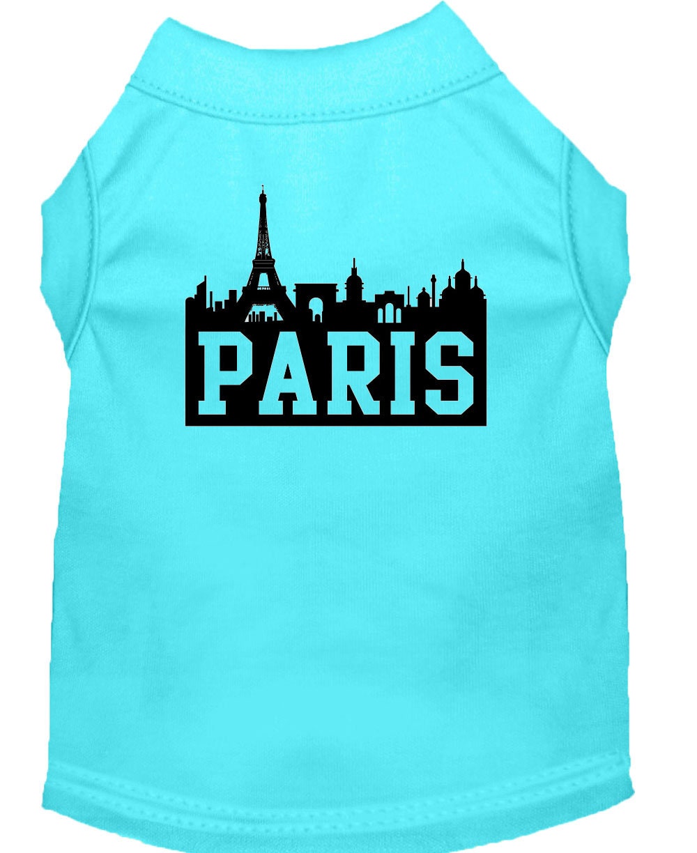 Pet Dog & Cat Shirt Screen Printed, "Paris Skyline"