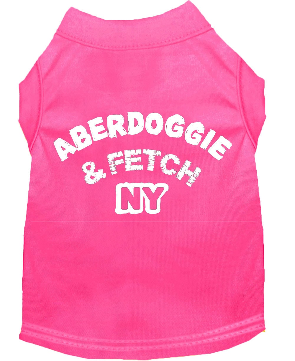 Pet Dog & Cat Shirt Screen Printed, "Aberdoggie and Fetch NY"