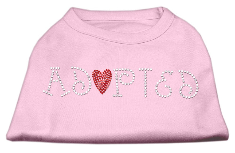 Pet Dog & Cat Shirt Rhinestone, "Adopted"