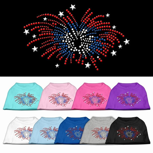 Pet Dog & Cat Shirt Rhinestone, "Fireworks"