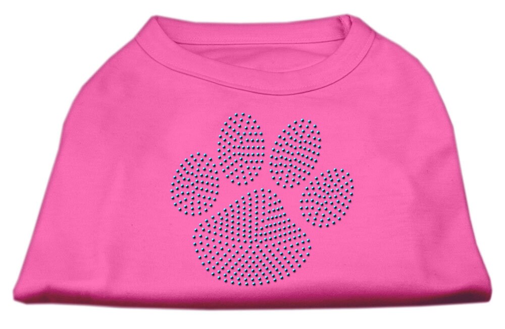 Pet Dog & Cat Shirt Rhinestone, "Blue Paw"