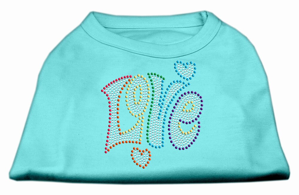 Pet Dog & Cat Shirt Rhinestone, "Technicolor Love"