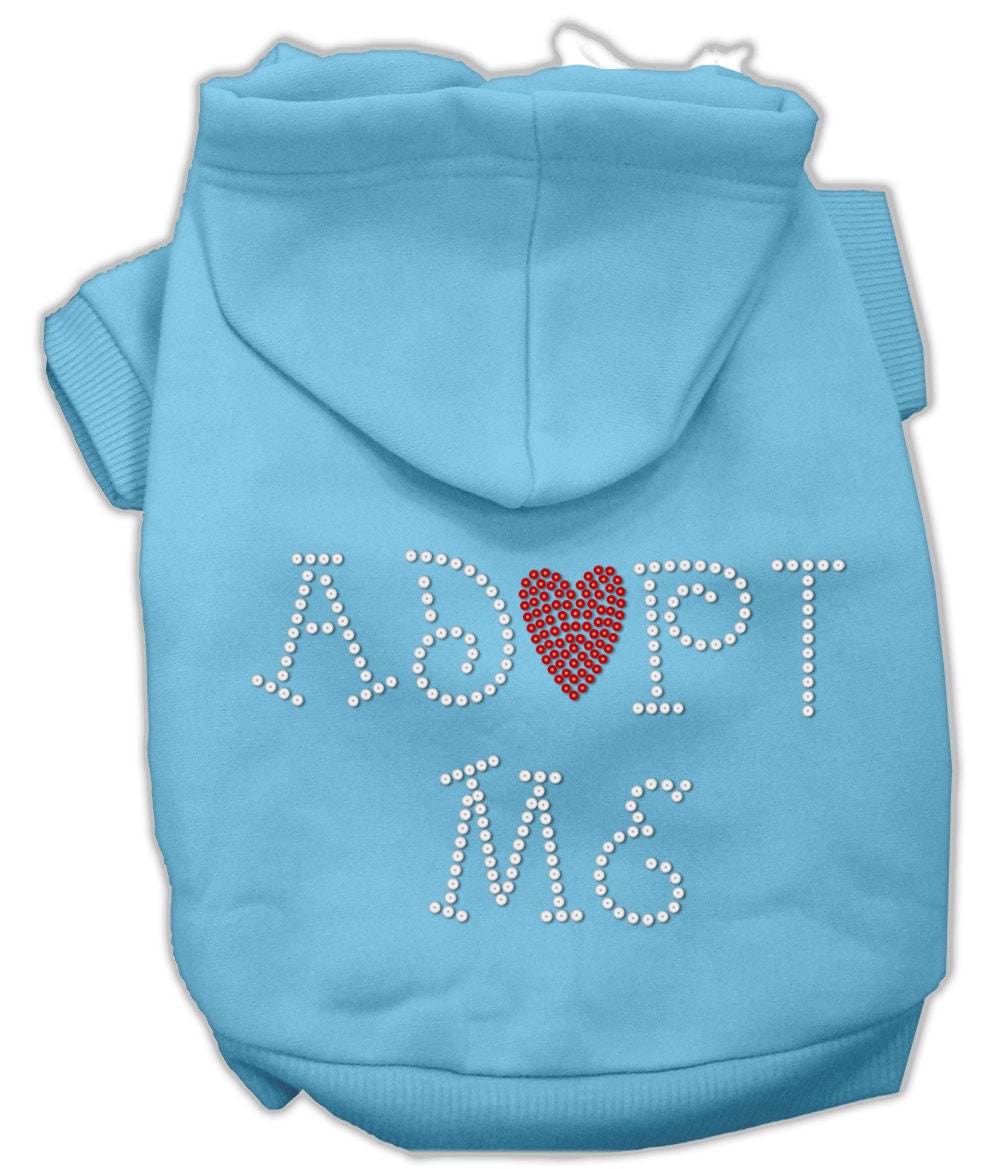 Pet, Dog & Cat Hoodie Rhinestone, "Adopt Me"